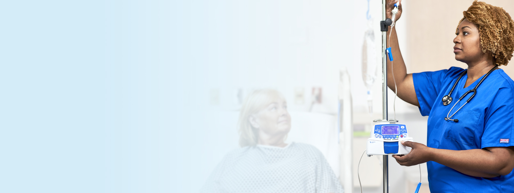 Medical Worker with Agilia Pump